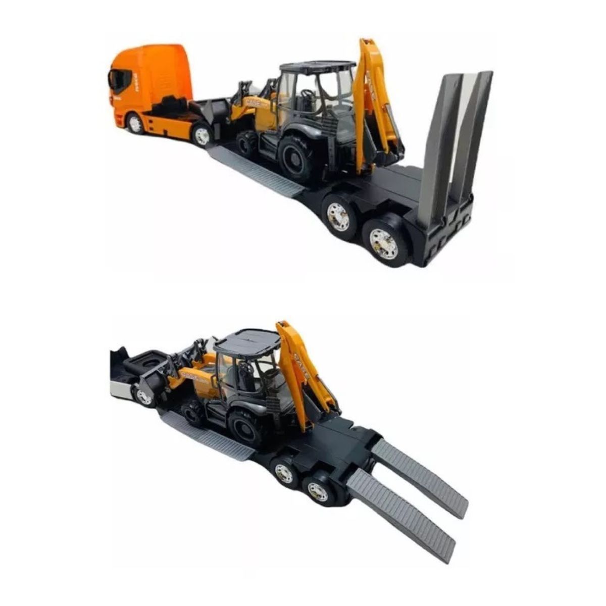 Brinquedo Caminhão Iveco Retroescavadeira Laranja - Usual Brinquedo Caminhão Iveco Retroescavadeira Laranja - Usual